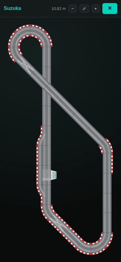 Modo Ver Pista no celular guiando a montagem física da pista
